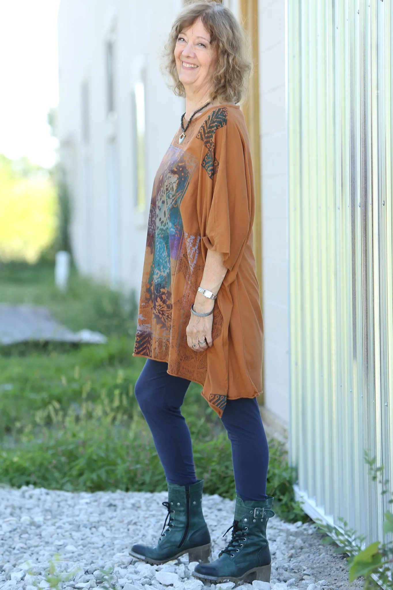1255 Oversized Tunic Tee Amber-P