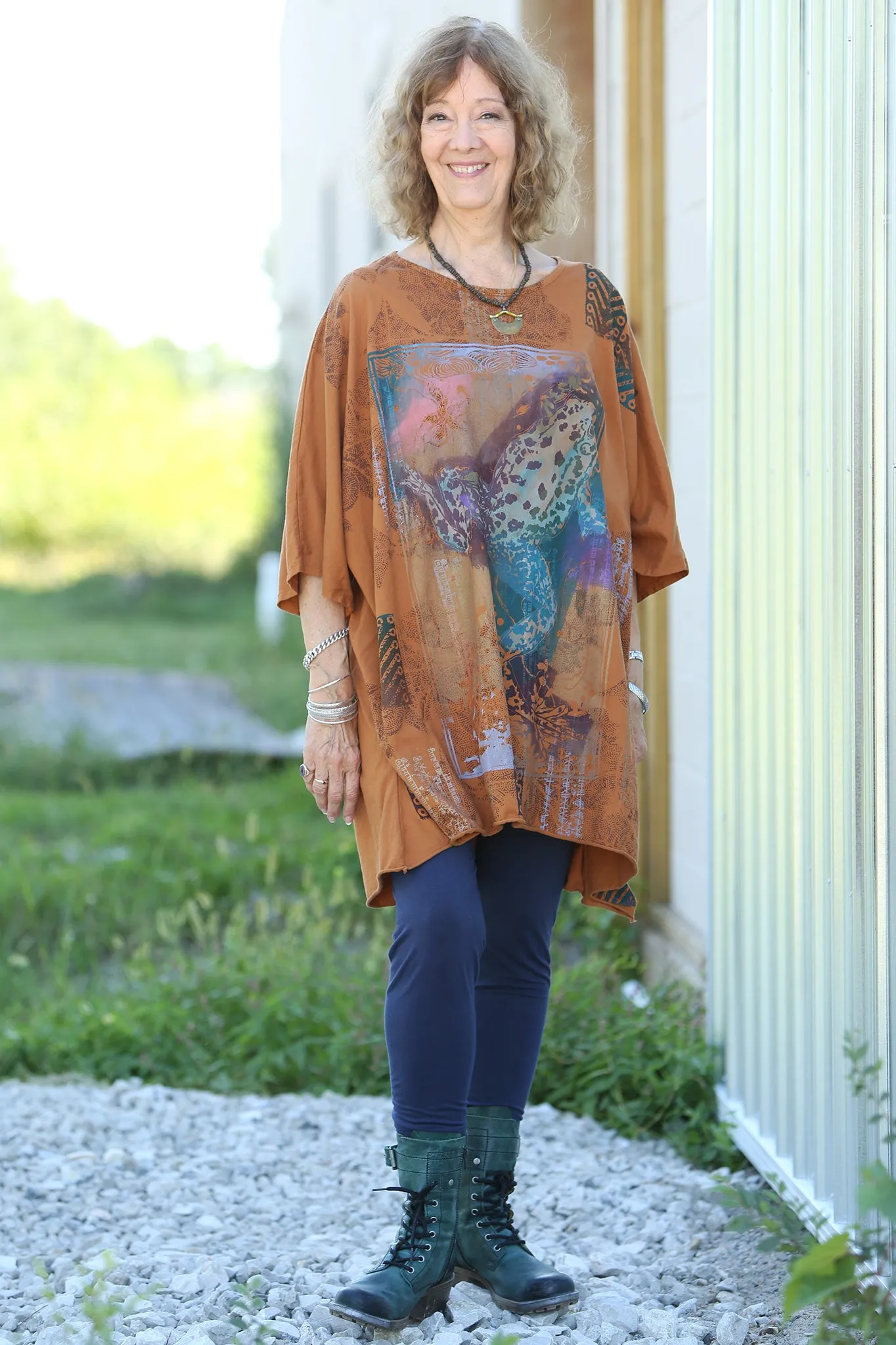 1255 Oversized Tunic Tee Amber-P