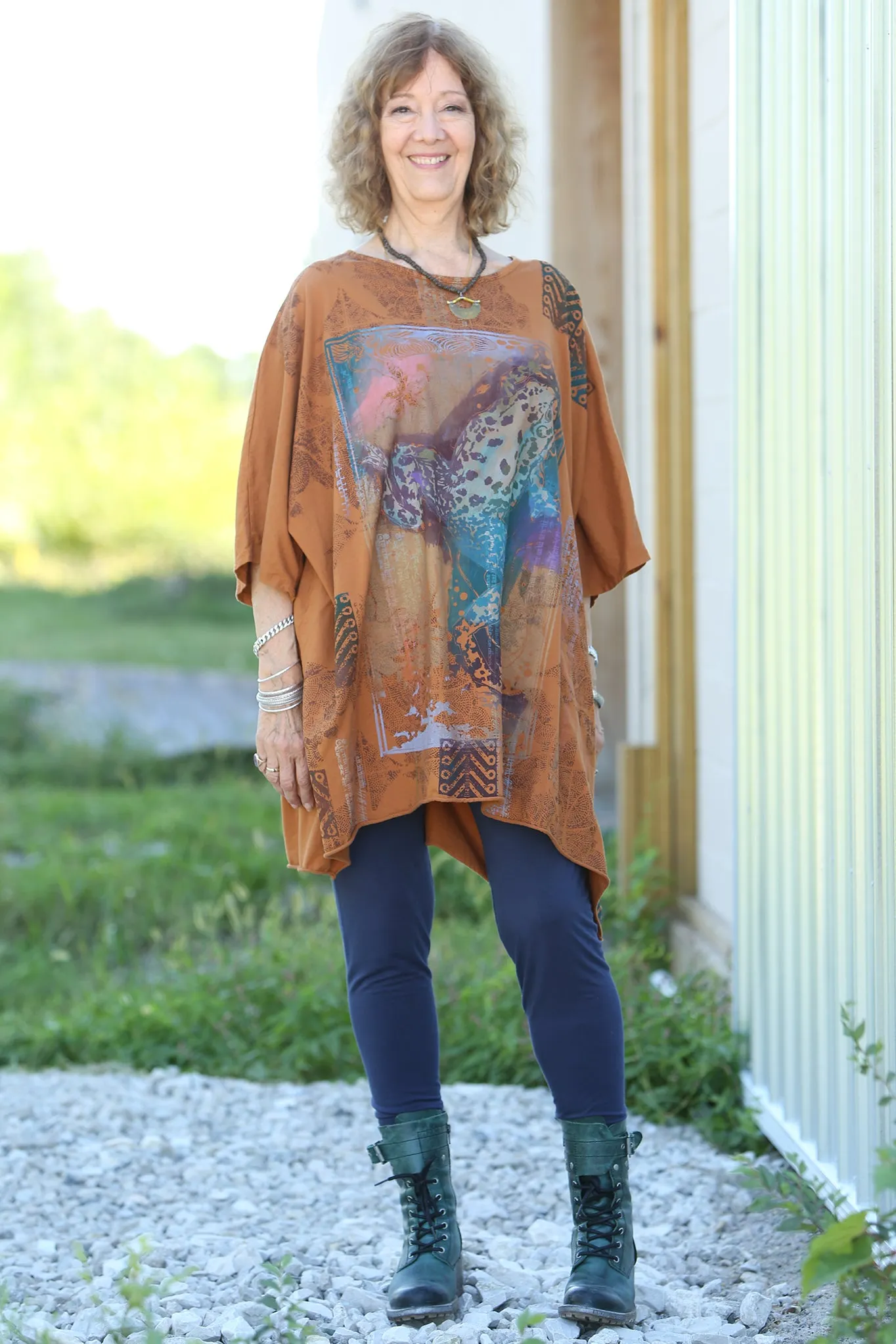 1255 Oversized Tunic Tee Amber-P