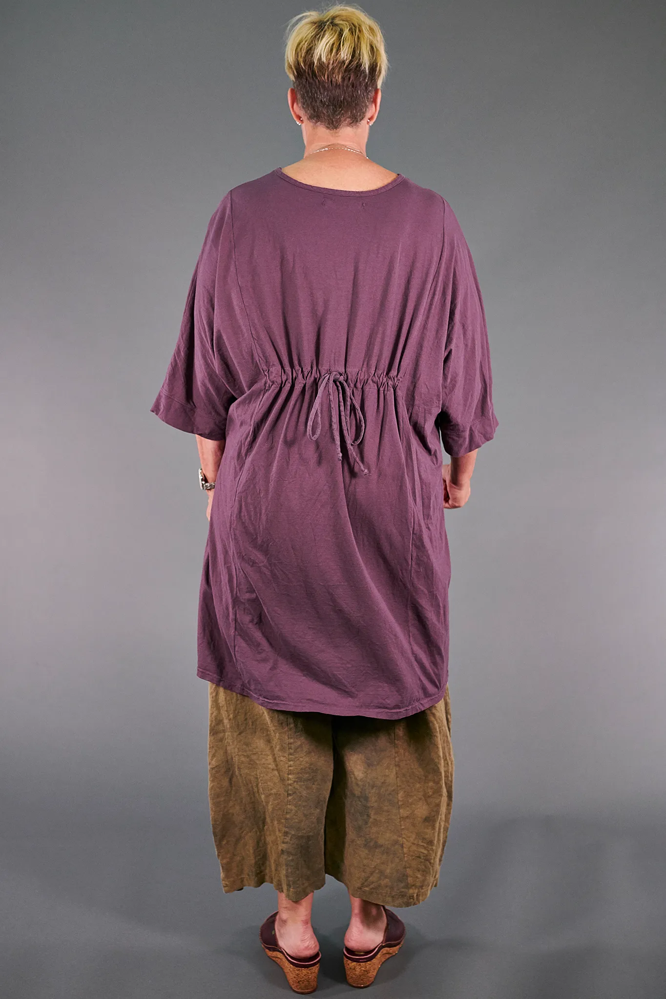 1566 Drawcord Tunic Tee-Clove-U