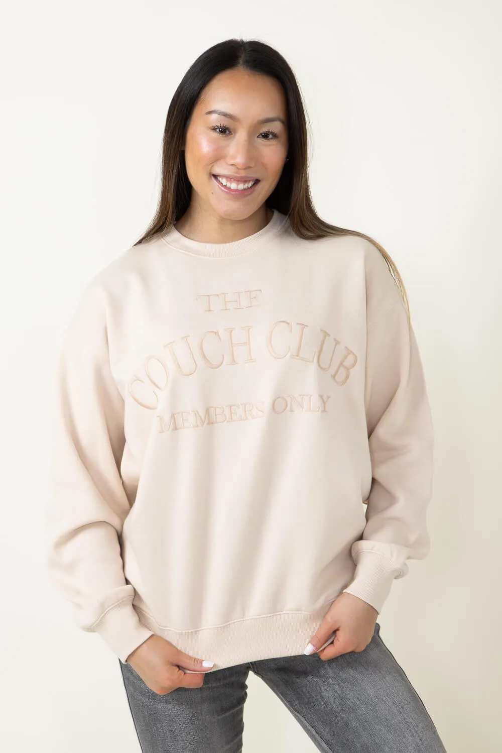 1897 Active The Couch Club Sweatshirt for Women in Cream | GT882-CREAM
