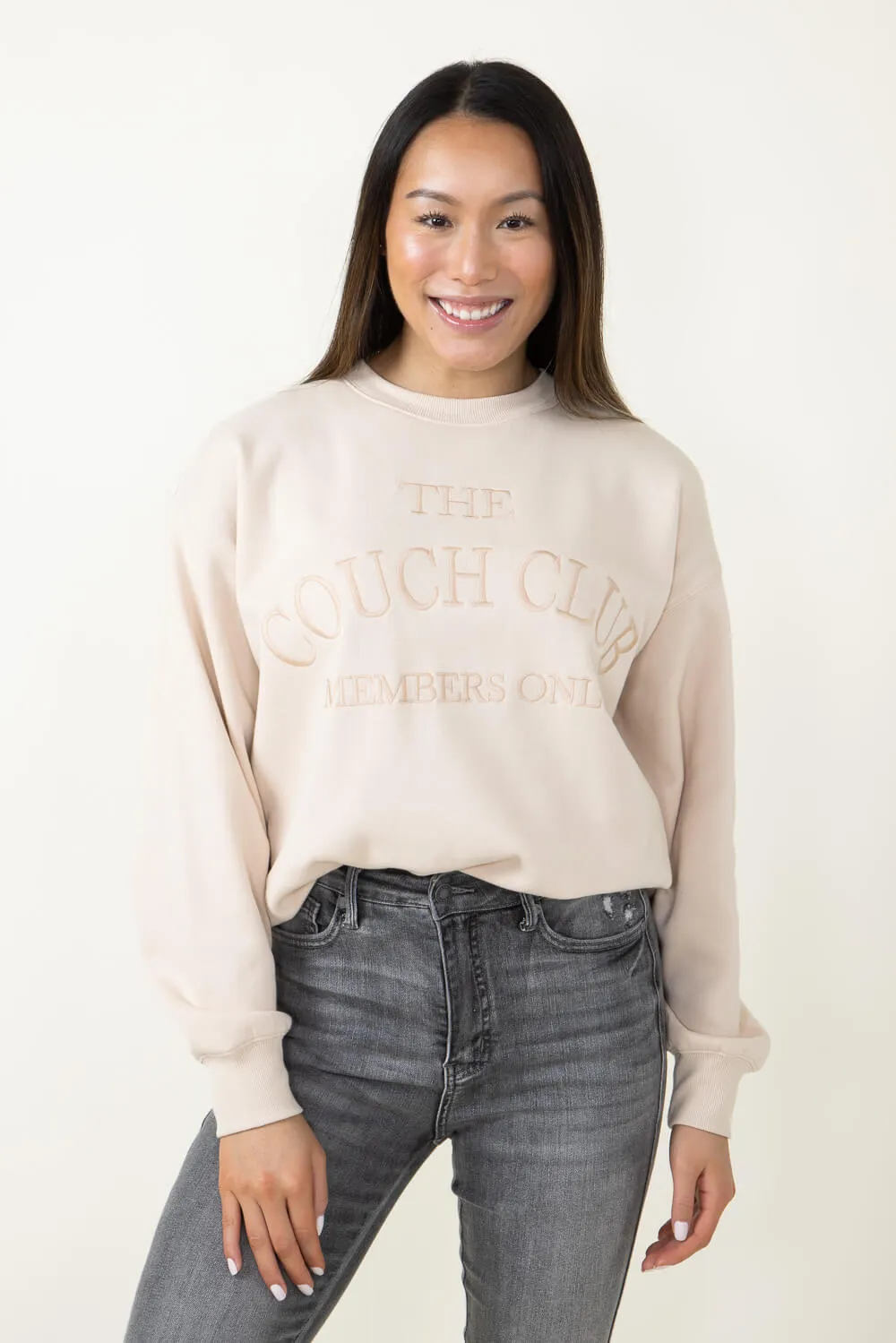 1897 Active The Couch Club Sweatshirt for Women in Cream | GT882-CREAM