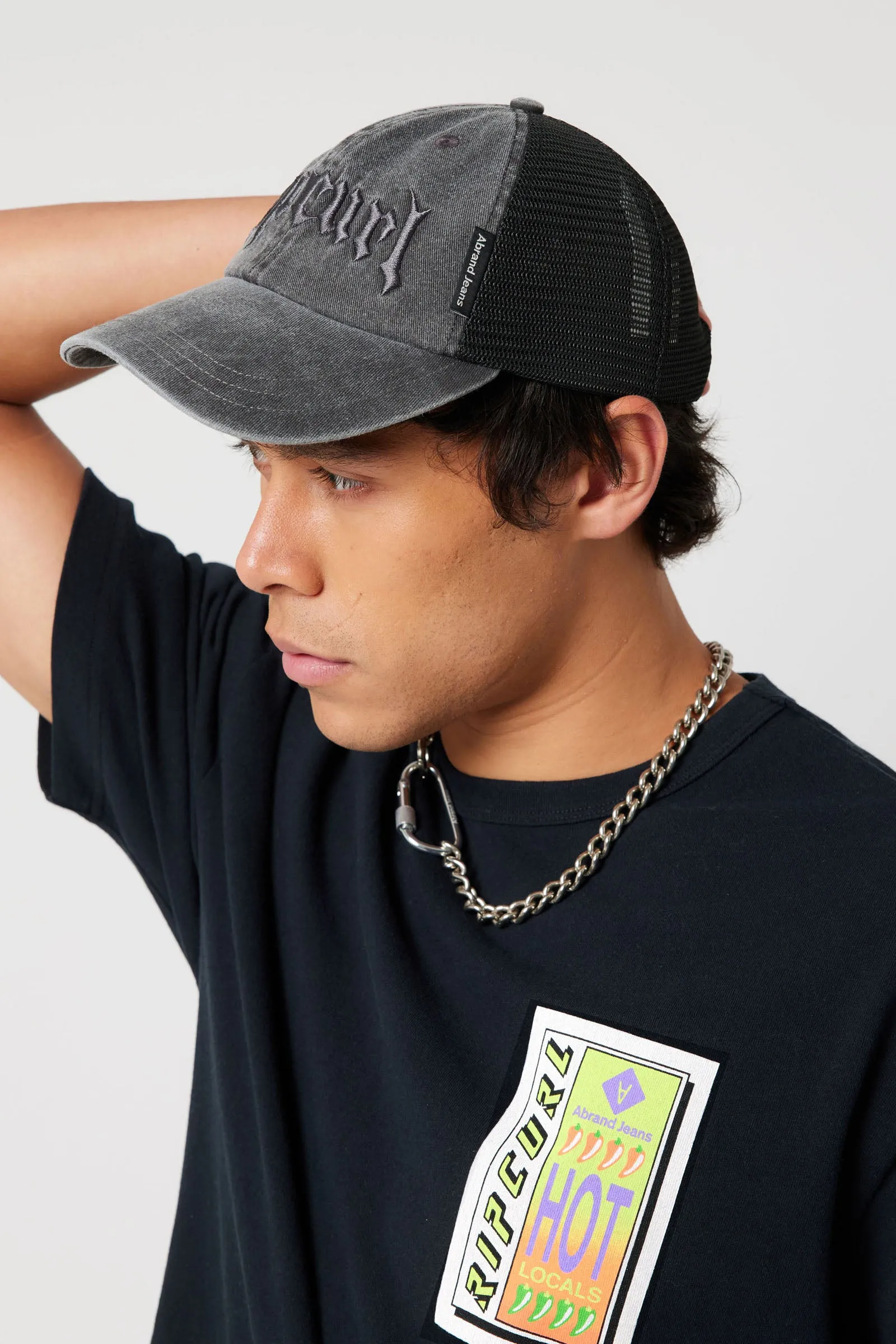 Abrand X Ripcurl Collab Hot Locals Cap - Bazza - Washed Black