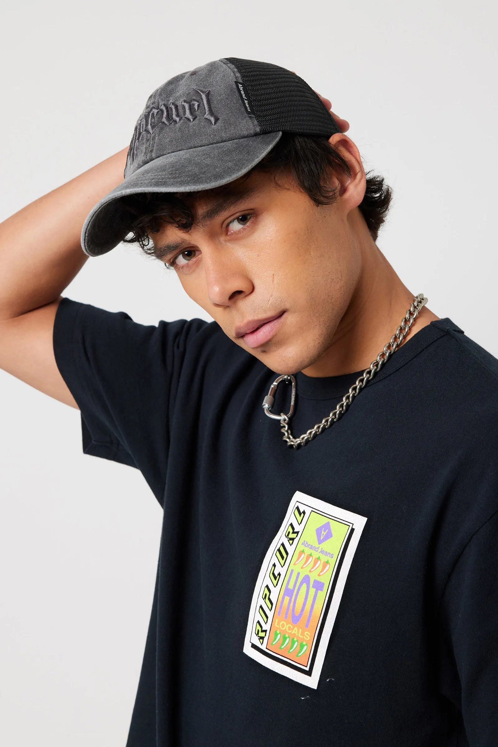 Abrand X Ripcurl Collab Hot Locals Cap - Bazza - Washed Black