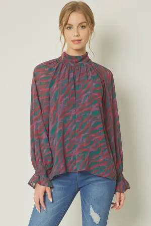 Abstract D-N-A Long Sleeve Top