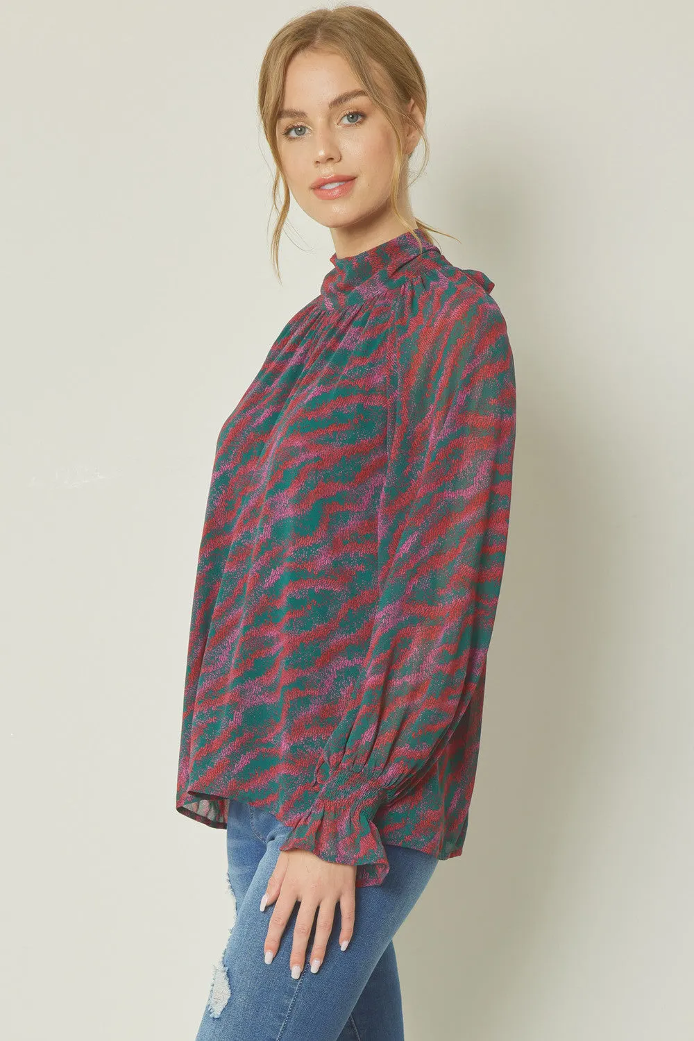 Abstract D-N-A Long Sleeve Top