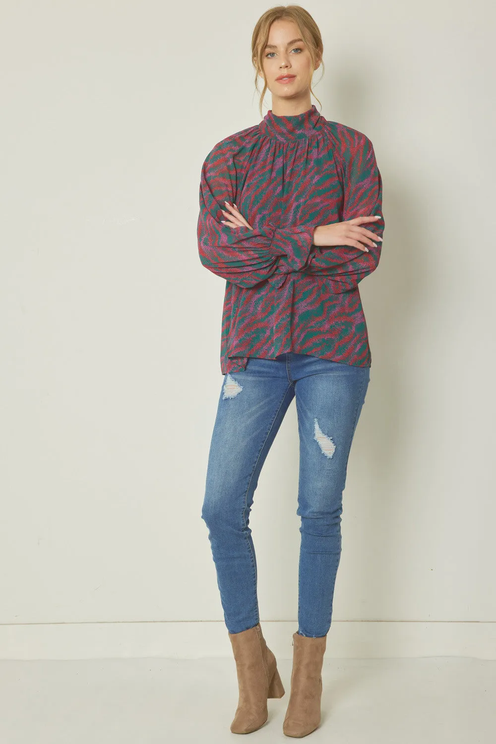 Abstract D-N-A Long Sleeve Top