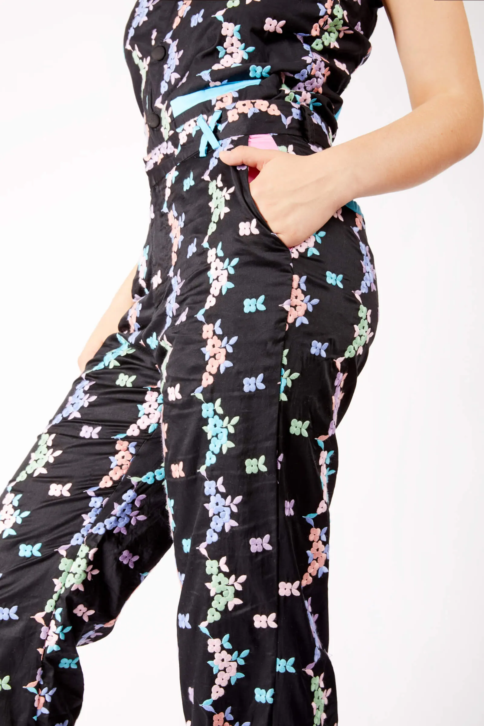 Adrian Schachter Floral Embroidered Suit Trousers