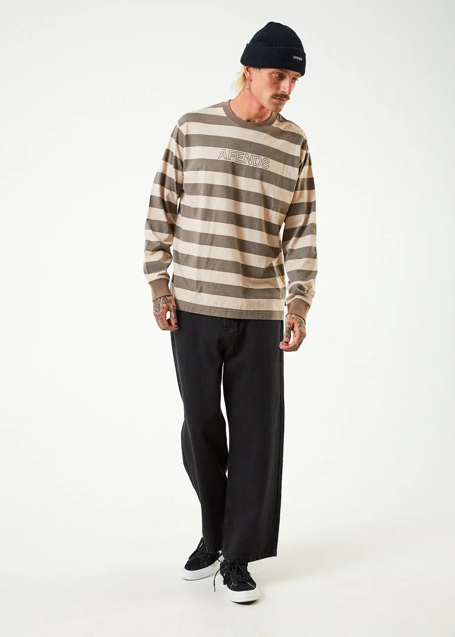 Afends Sideline Stripe LS Tee Beechwood