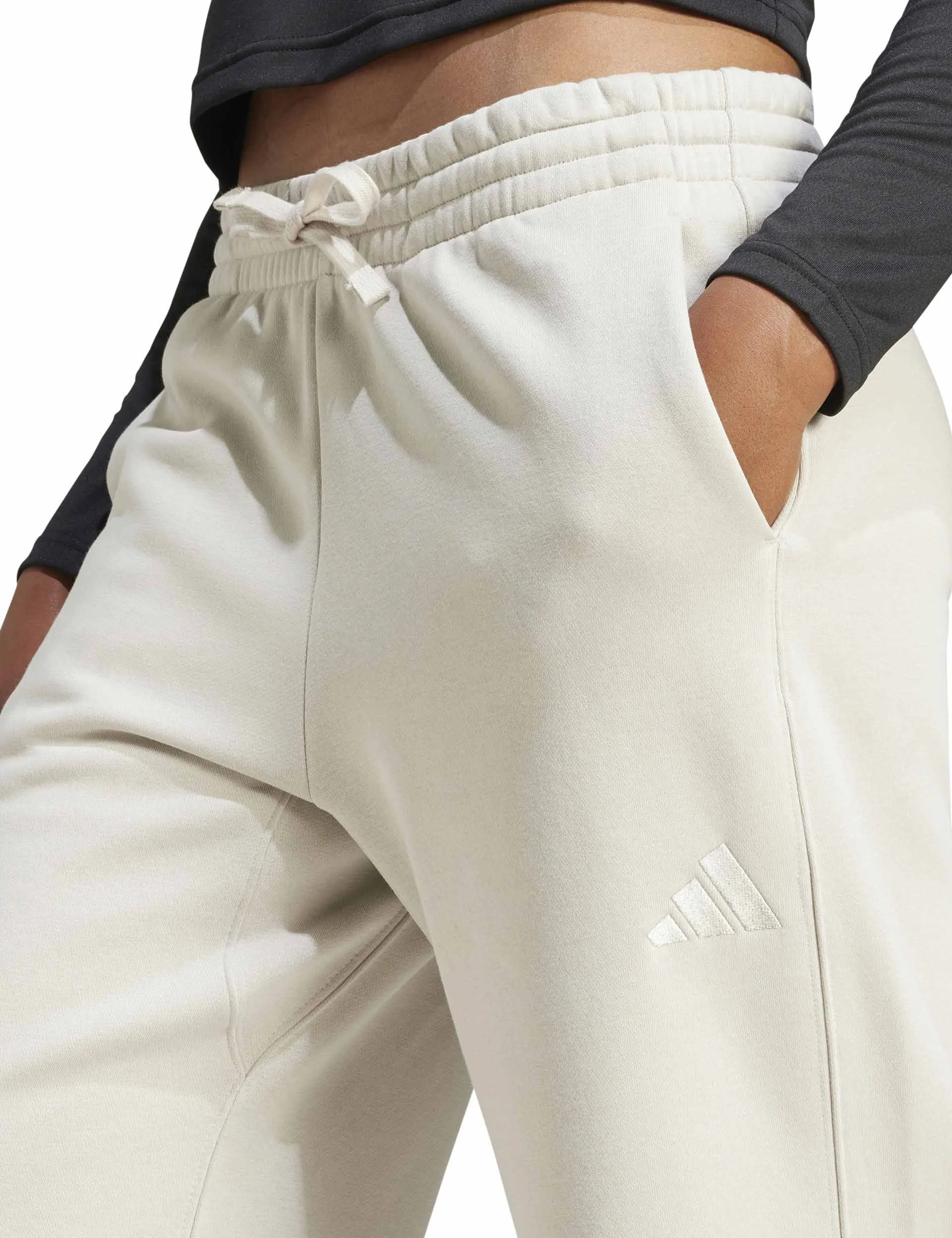 ALL SZN Fleece Loose Wide-Leg Pants - Wonder Alumina