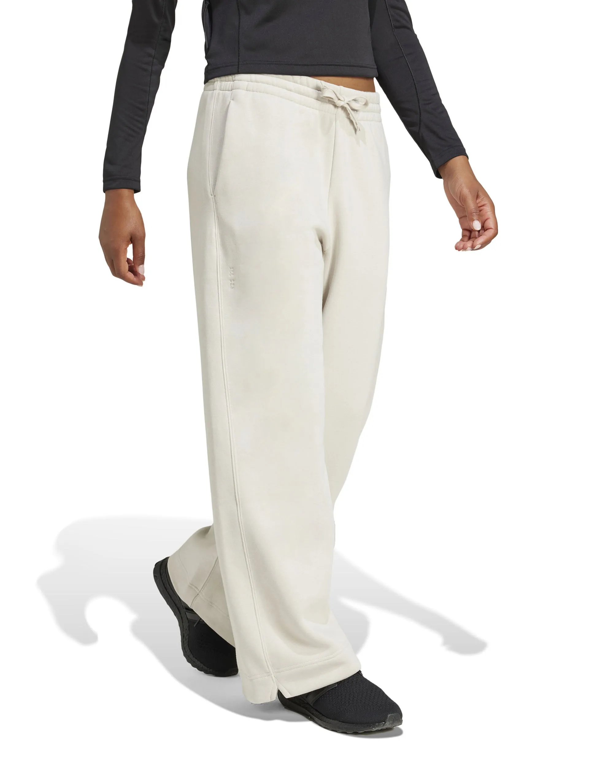 ALL SZN Fleece Loose Wide-Leg Pants - Wonder Alumina