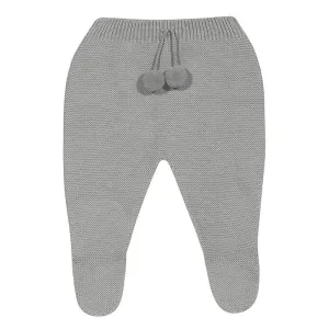 Aluminium Grey Knitted Pom Pom Leggings