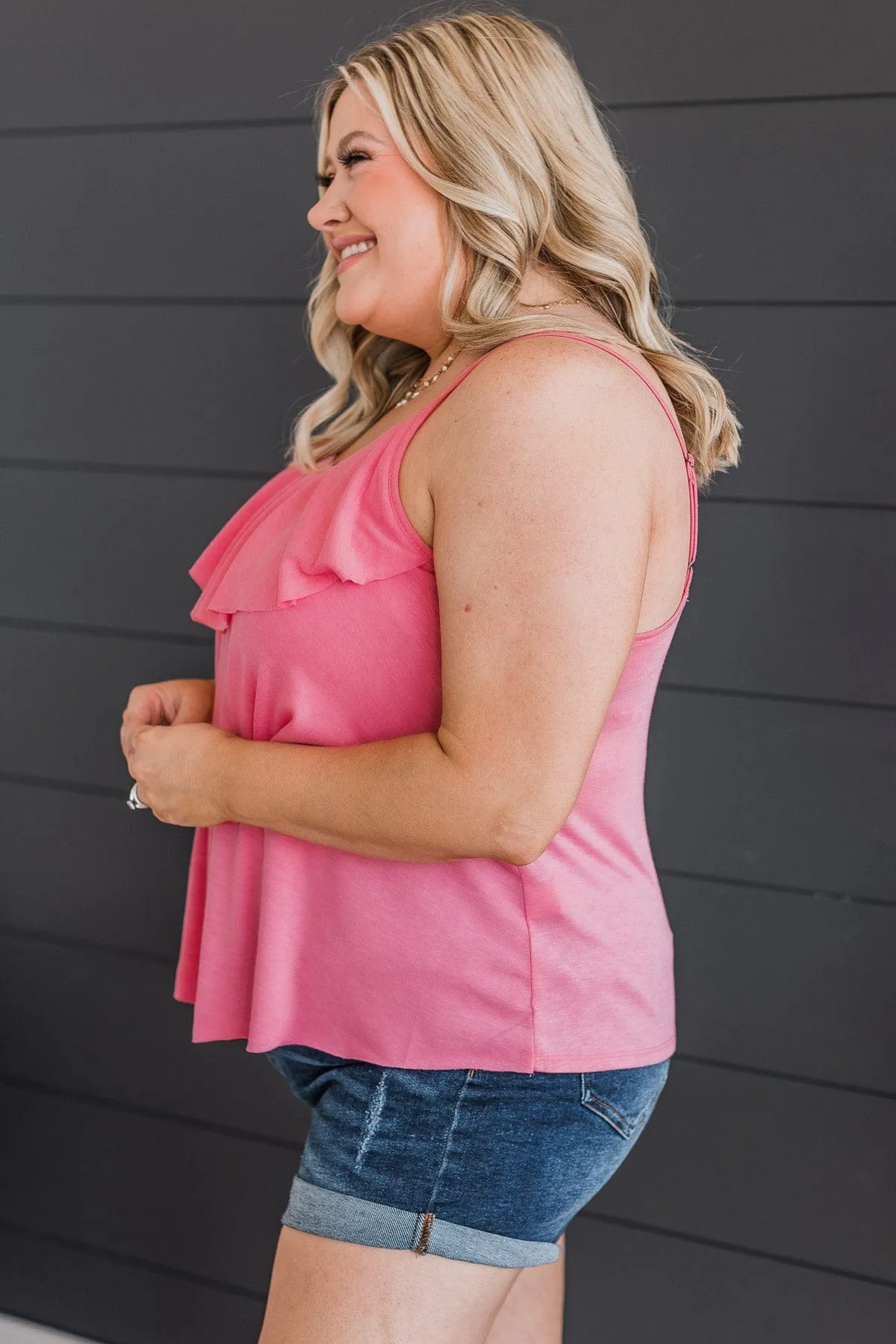 Another Chance Tiered Tank Top- Pink