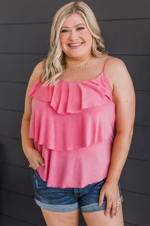 Another Chance Tiered Tank Top- Pink