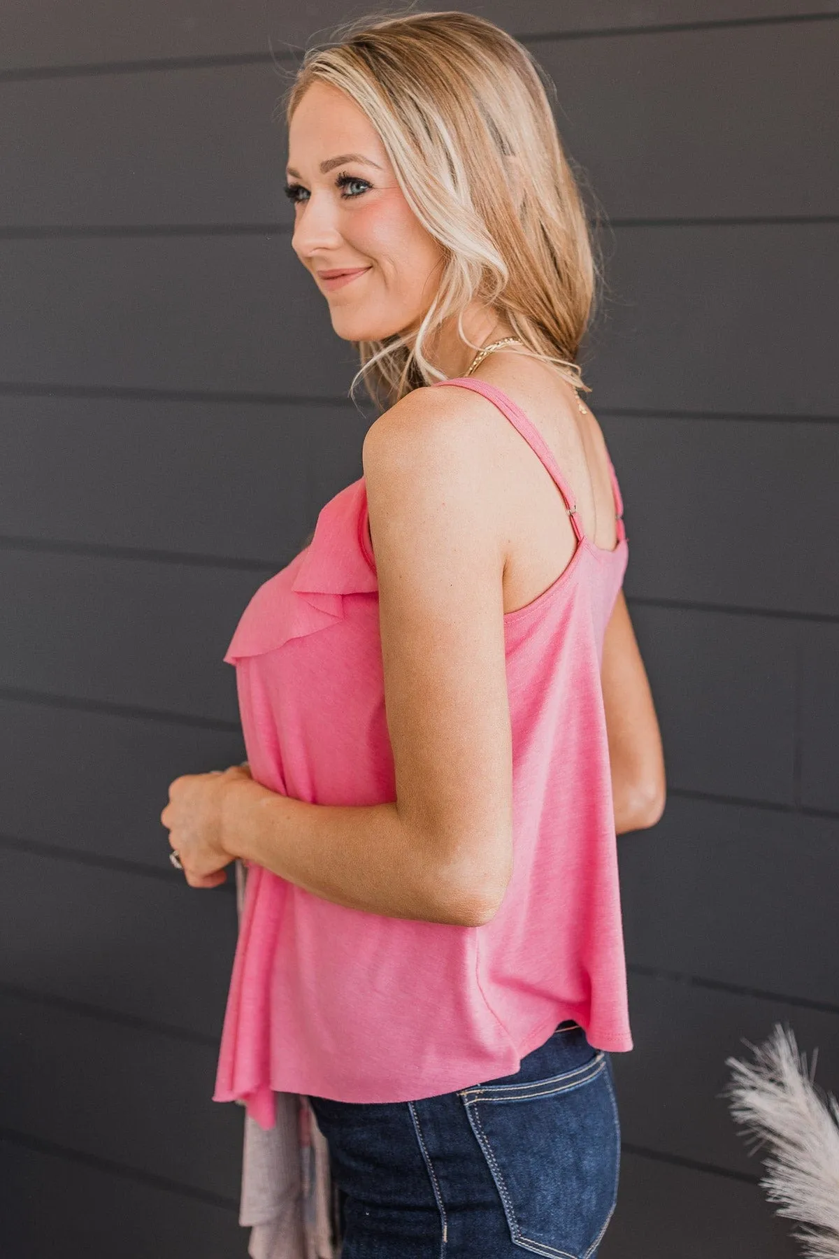 Another Chance Tiered Tank Top- Pink