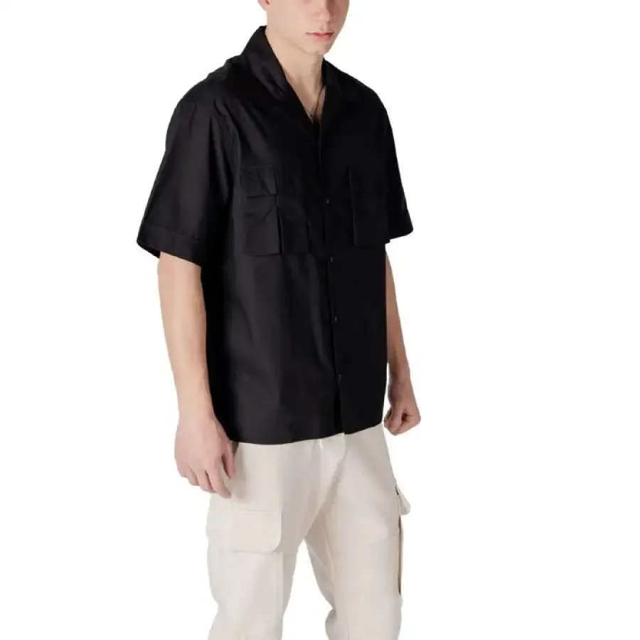Antony Morato Black V Neck Button Shirt