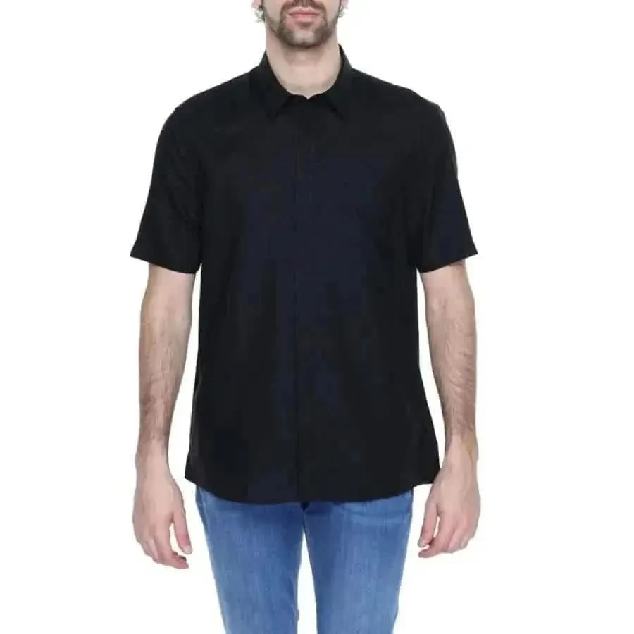 Antony Morato Men's Classic White Linen-Blend Shirt