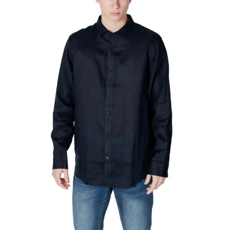 Armani Exchange Men's White Linen Shirt