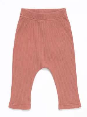 Artie - Ribbed Chestnut Baby Leggings - Unisex