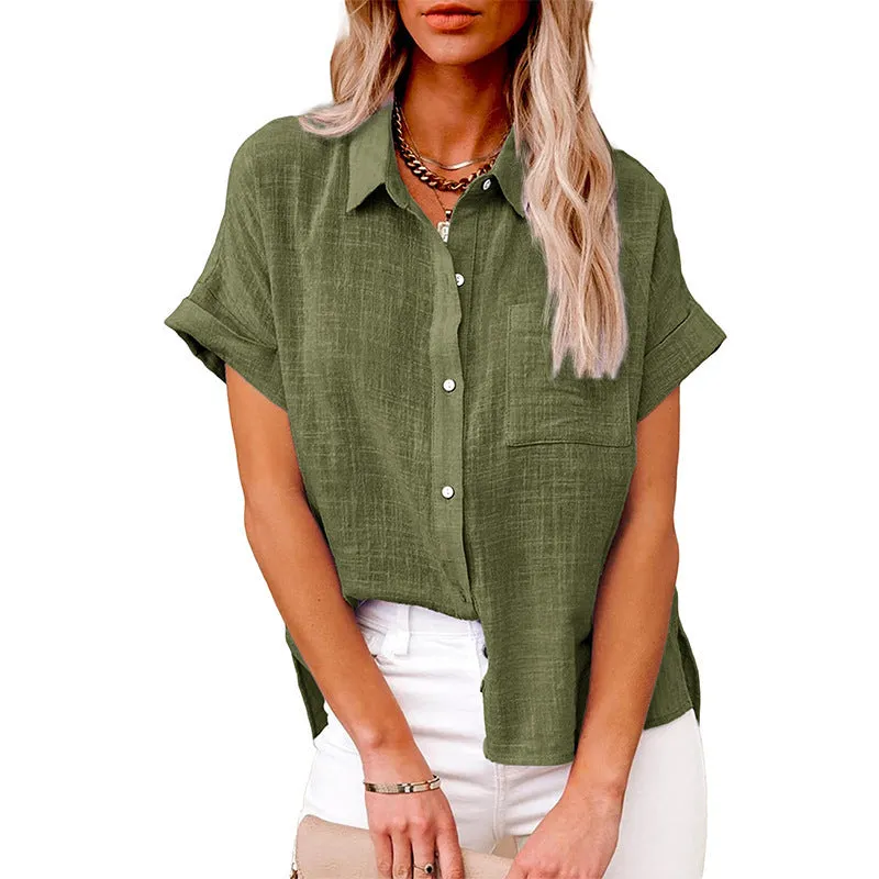 AUDRINE™ – Comfy Casual Button-Up Blouse