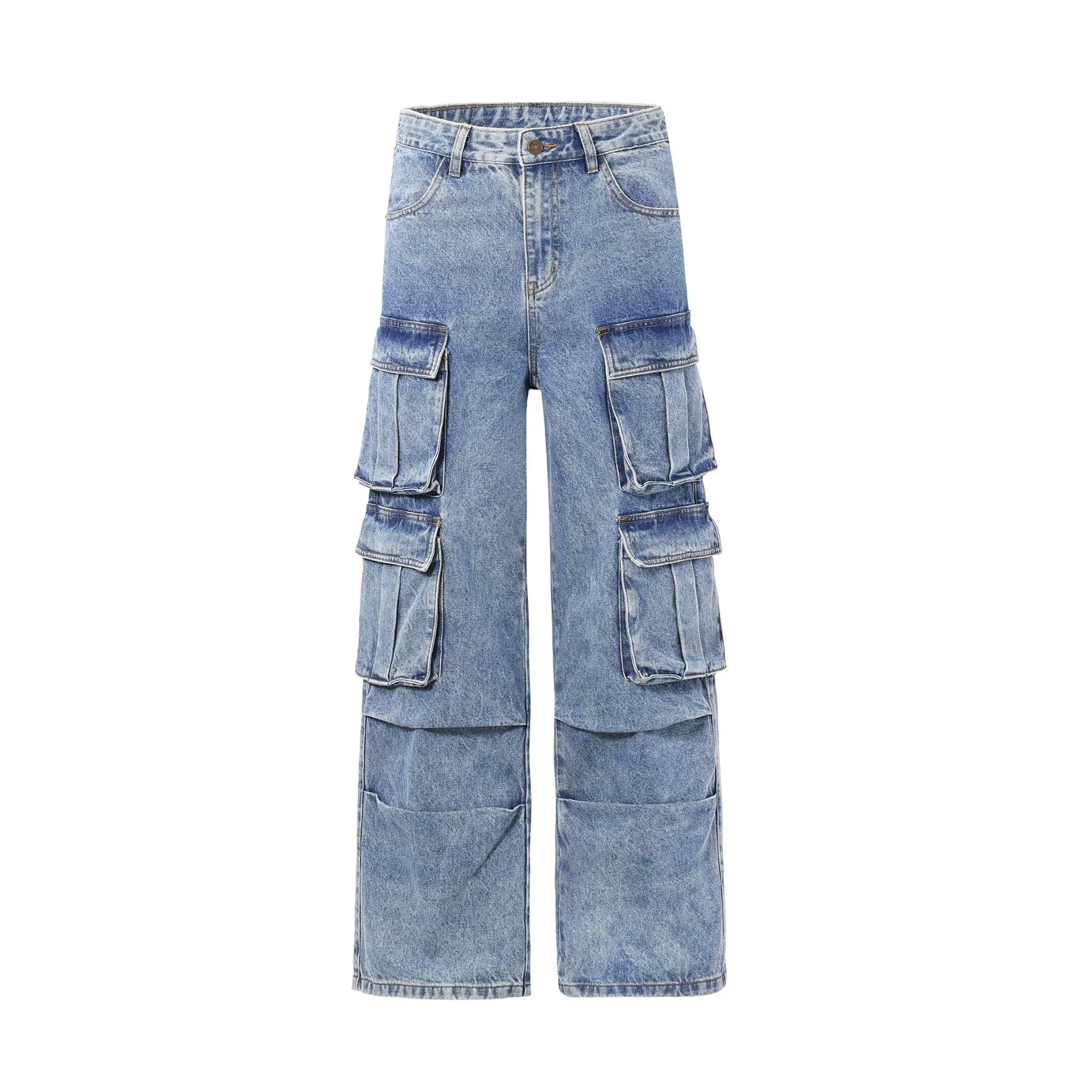 Baggy Denim Cargo Pants