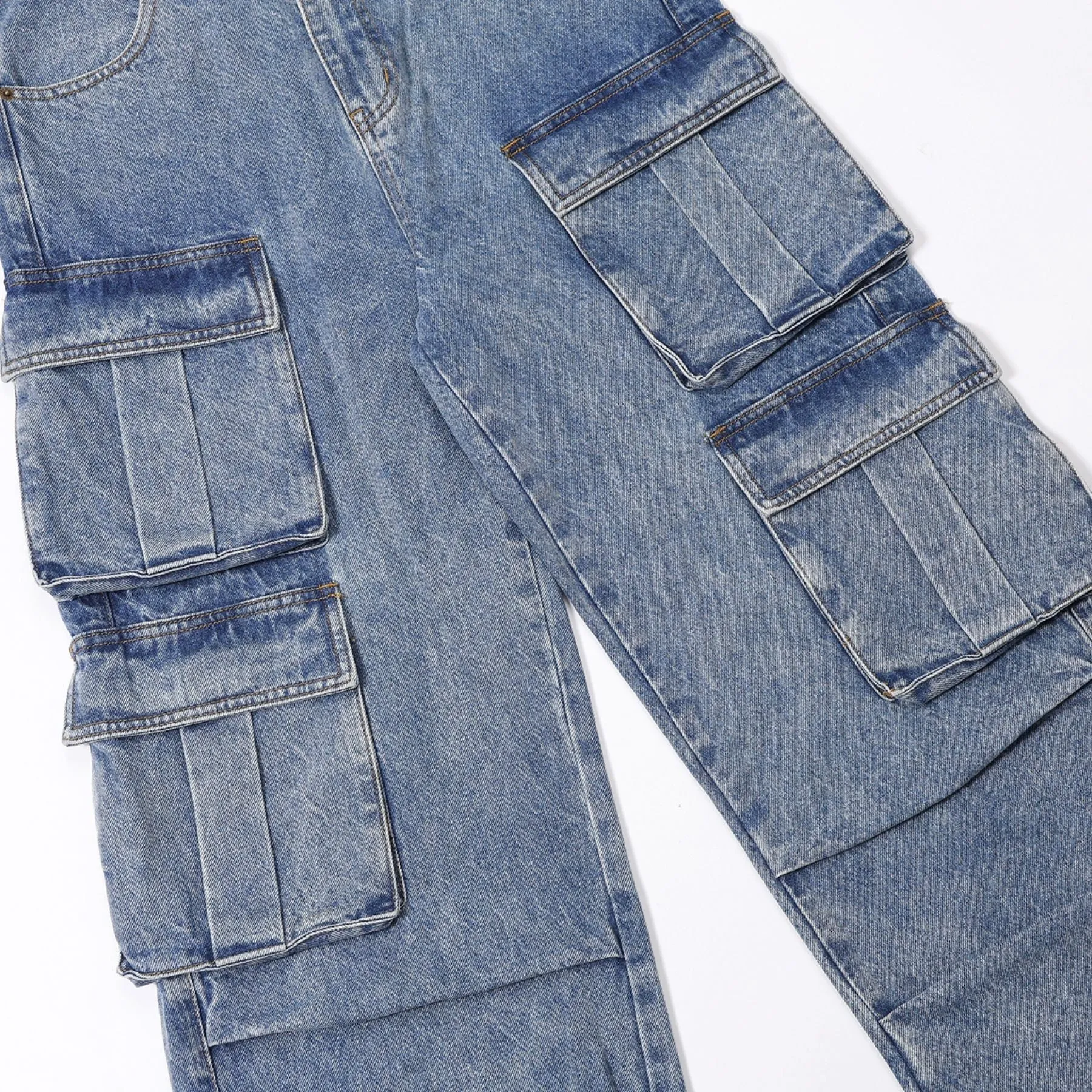 Baggy Denim Cargo Pants