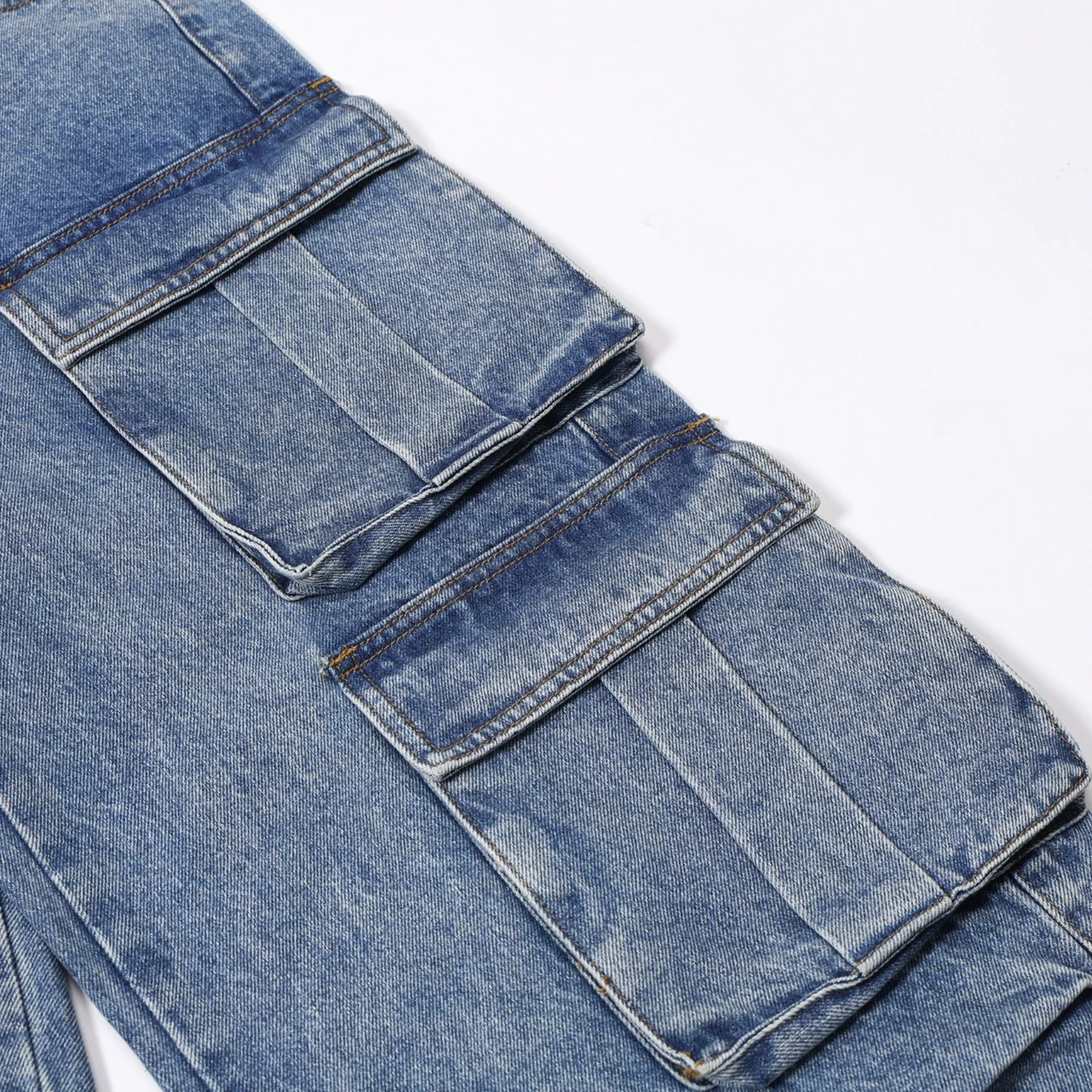Baggy Denim Cargo Pants