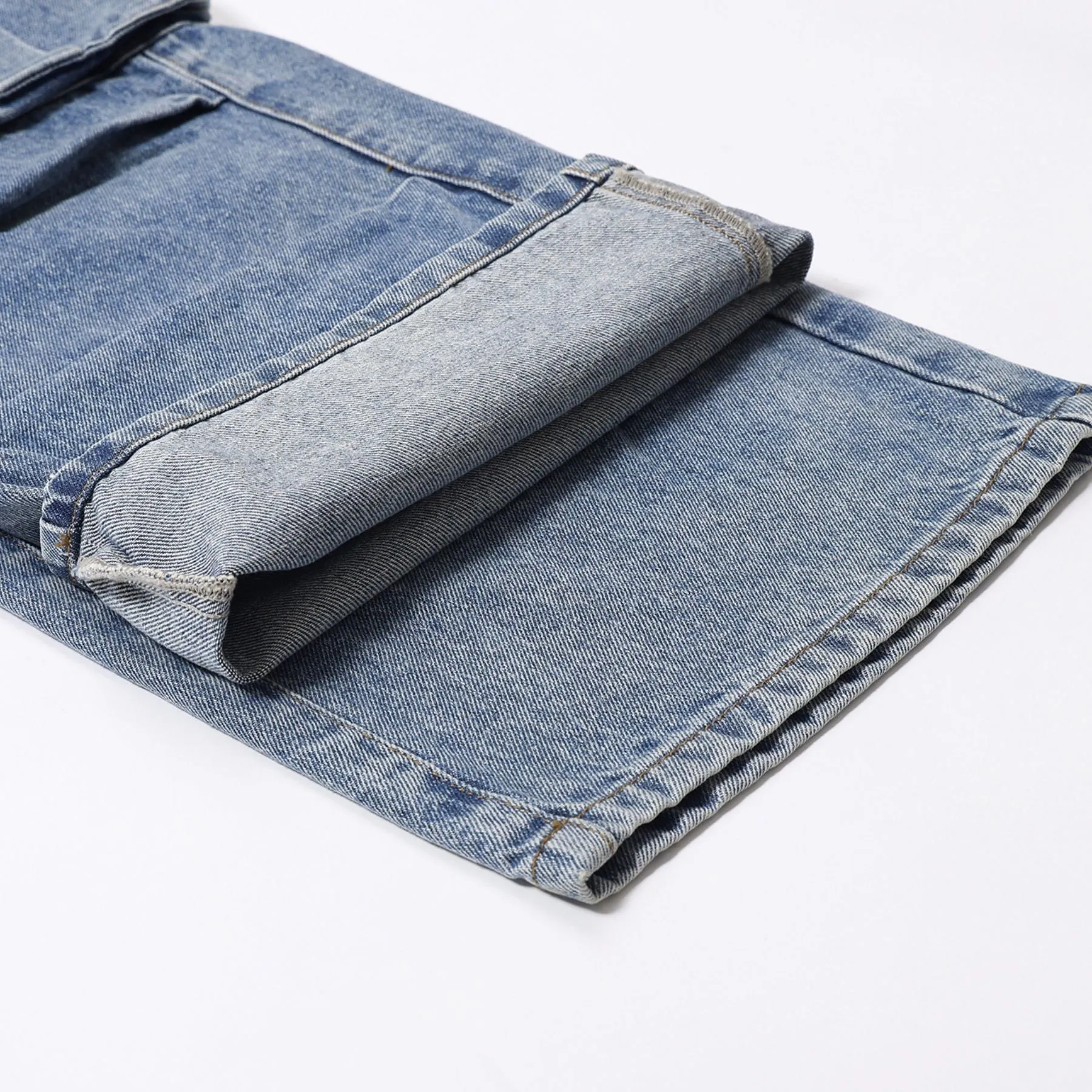 Baggy Denim Cargo Pants