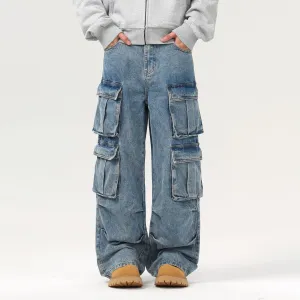 Baggy Denim Cargo Pants