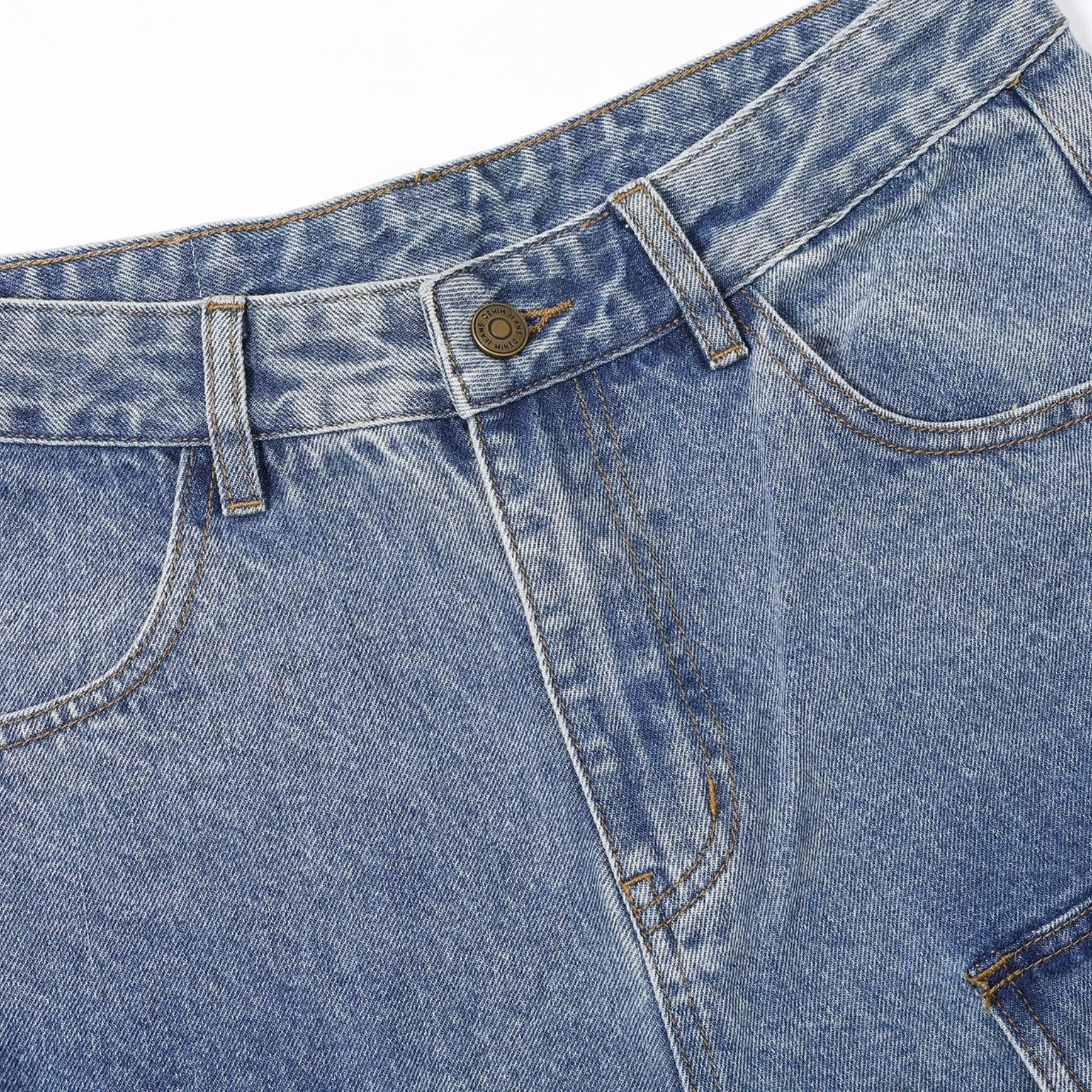 Baggy Denim Cargo Pants