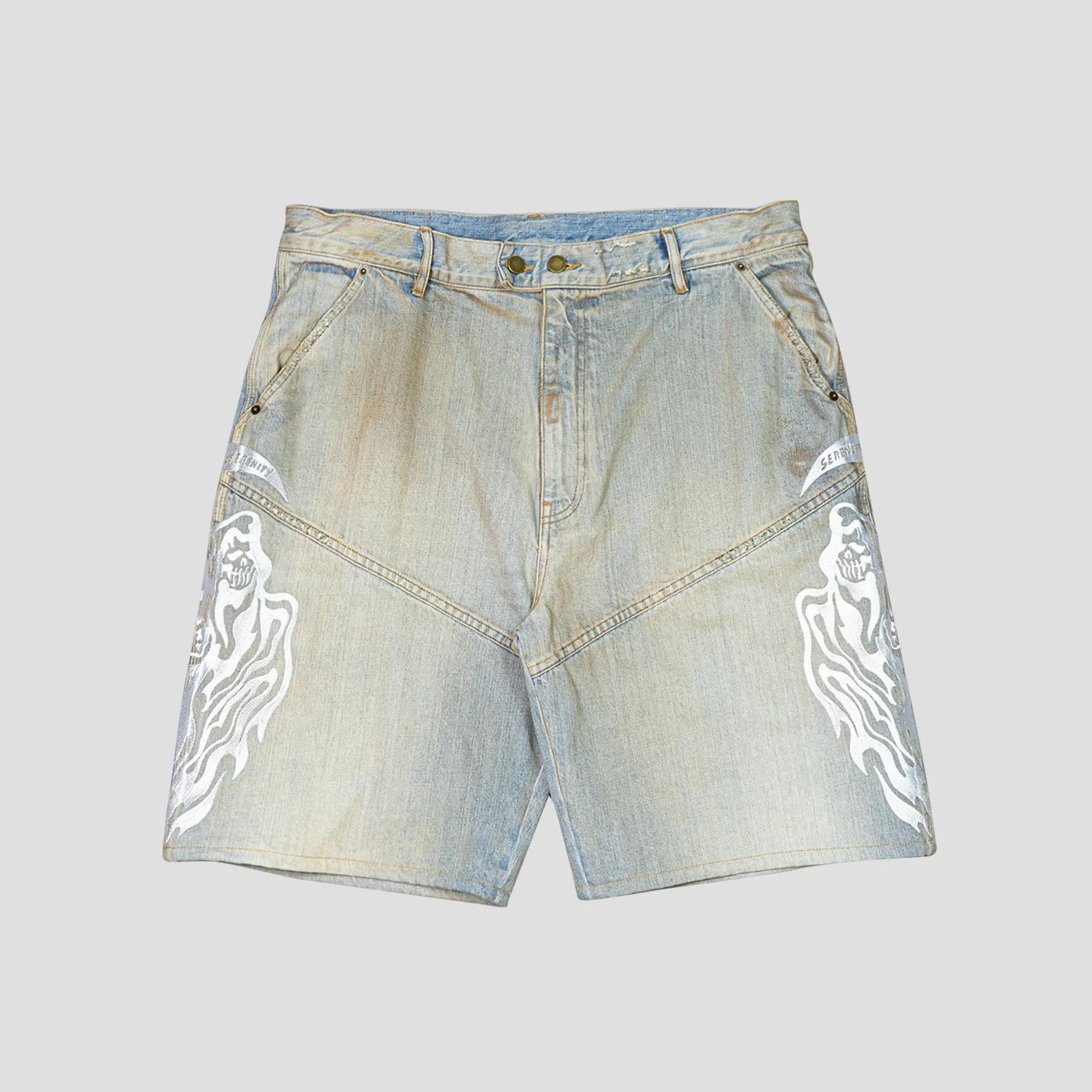 BAGGY MOTO JEAN SHORTS