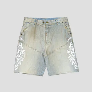 BAGGY MOTO JEAN SHORTS