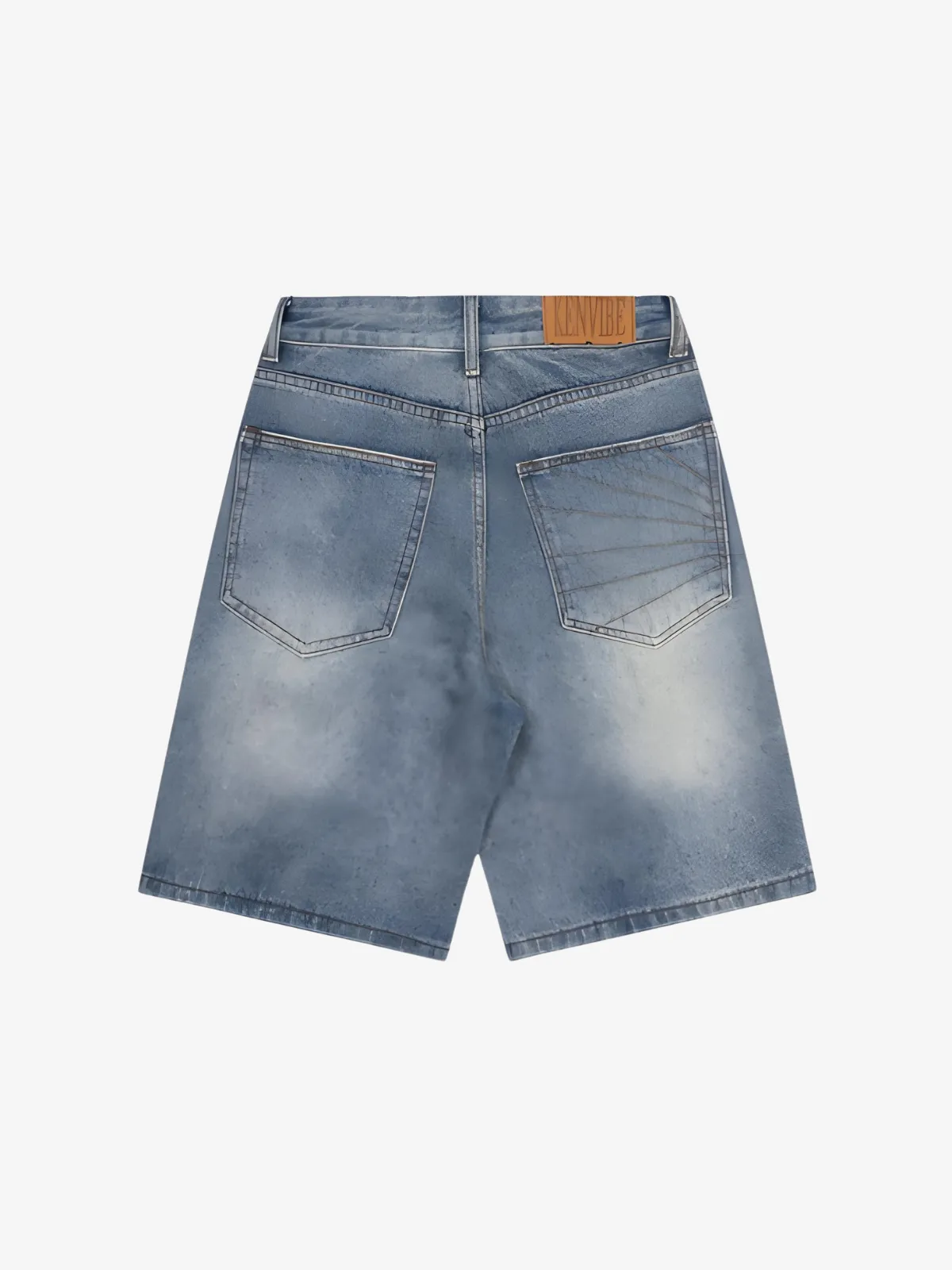BAGGY PATTERNED DENIM JORTS