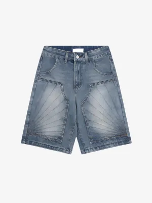 BAGGY PATTERNED DENIM JORTS
