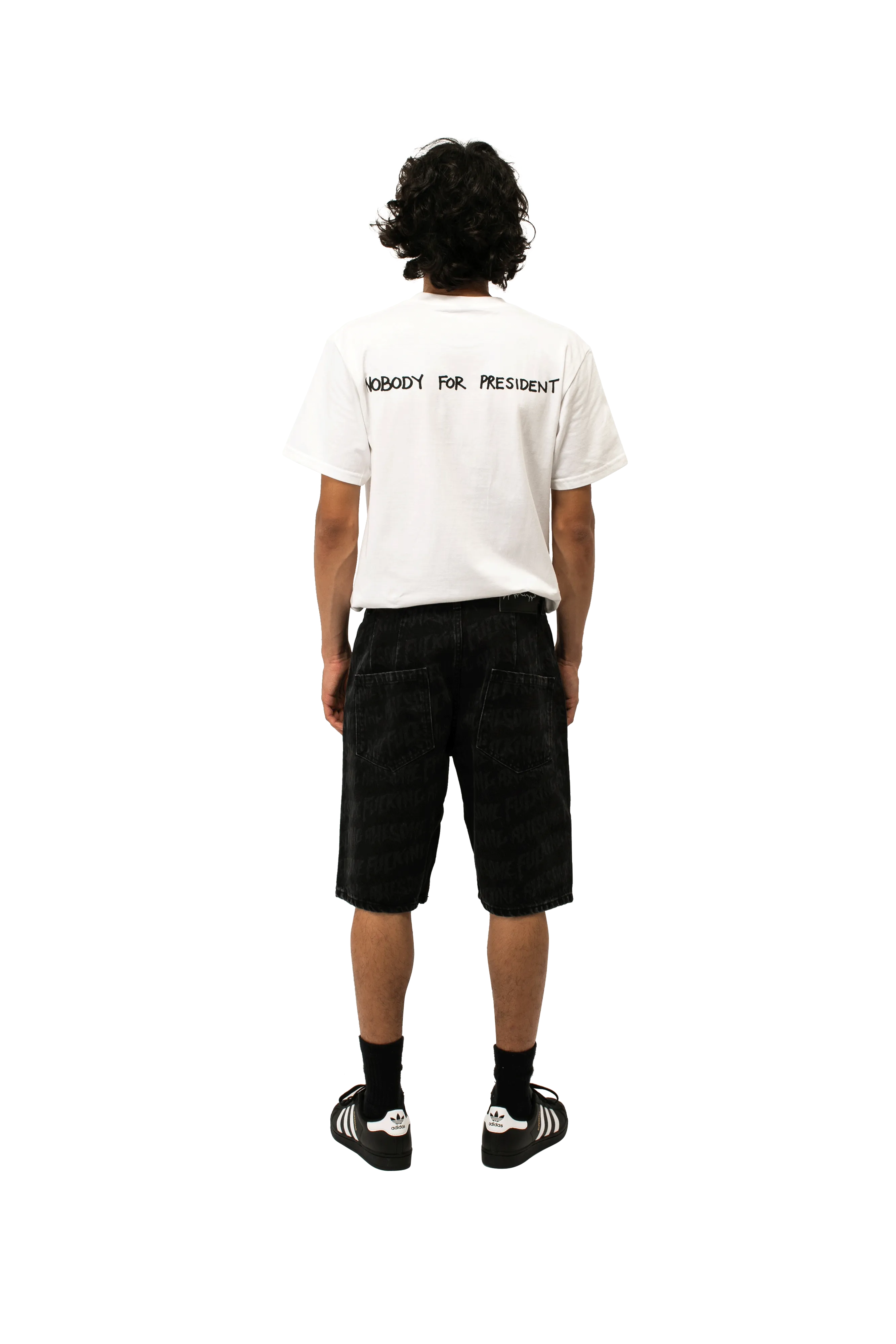 Baggy Pleated Denim Laser Stamp Shorts