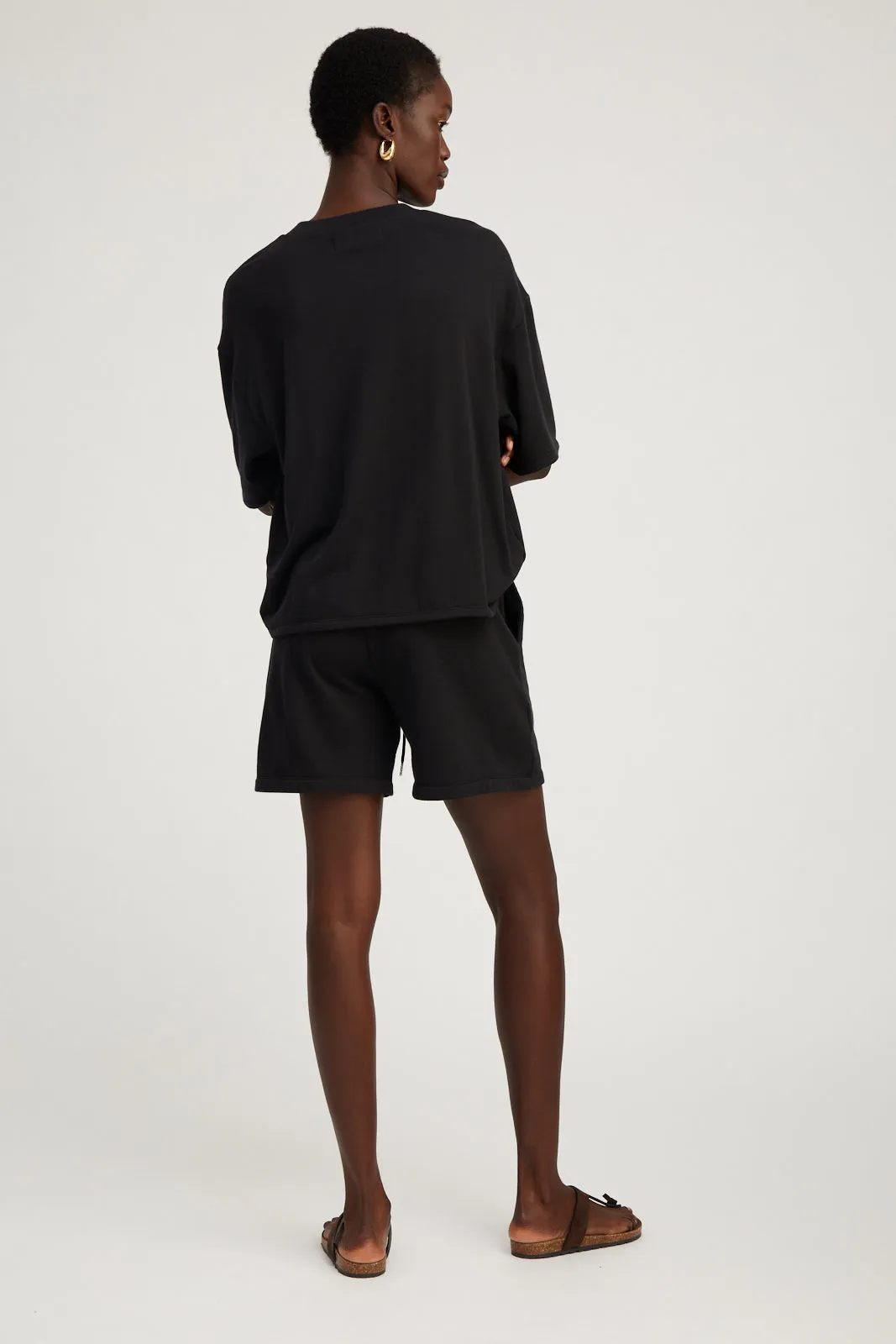 Baggy Sweatshort in Black