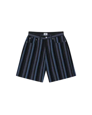 BAJA STRIPE BAGGY DENIM SHORT