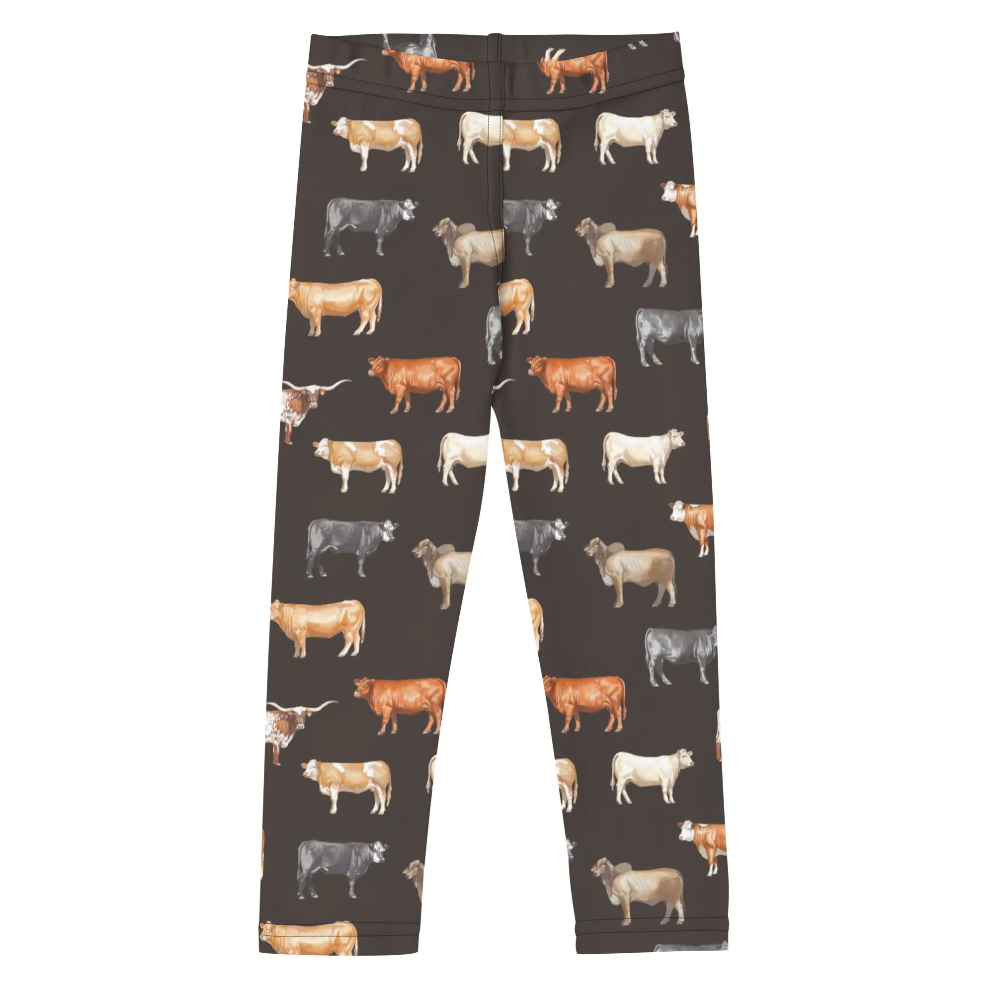 Beef Cows Kid's Leggings in Black