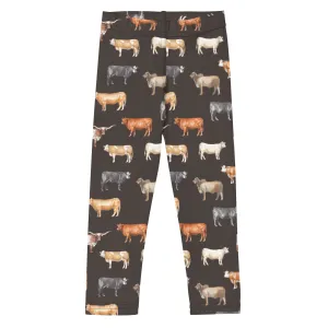Beef Cows Kid's Leggings in Black