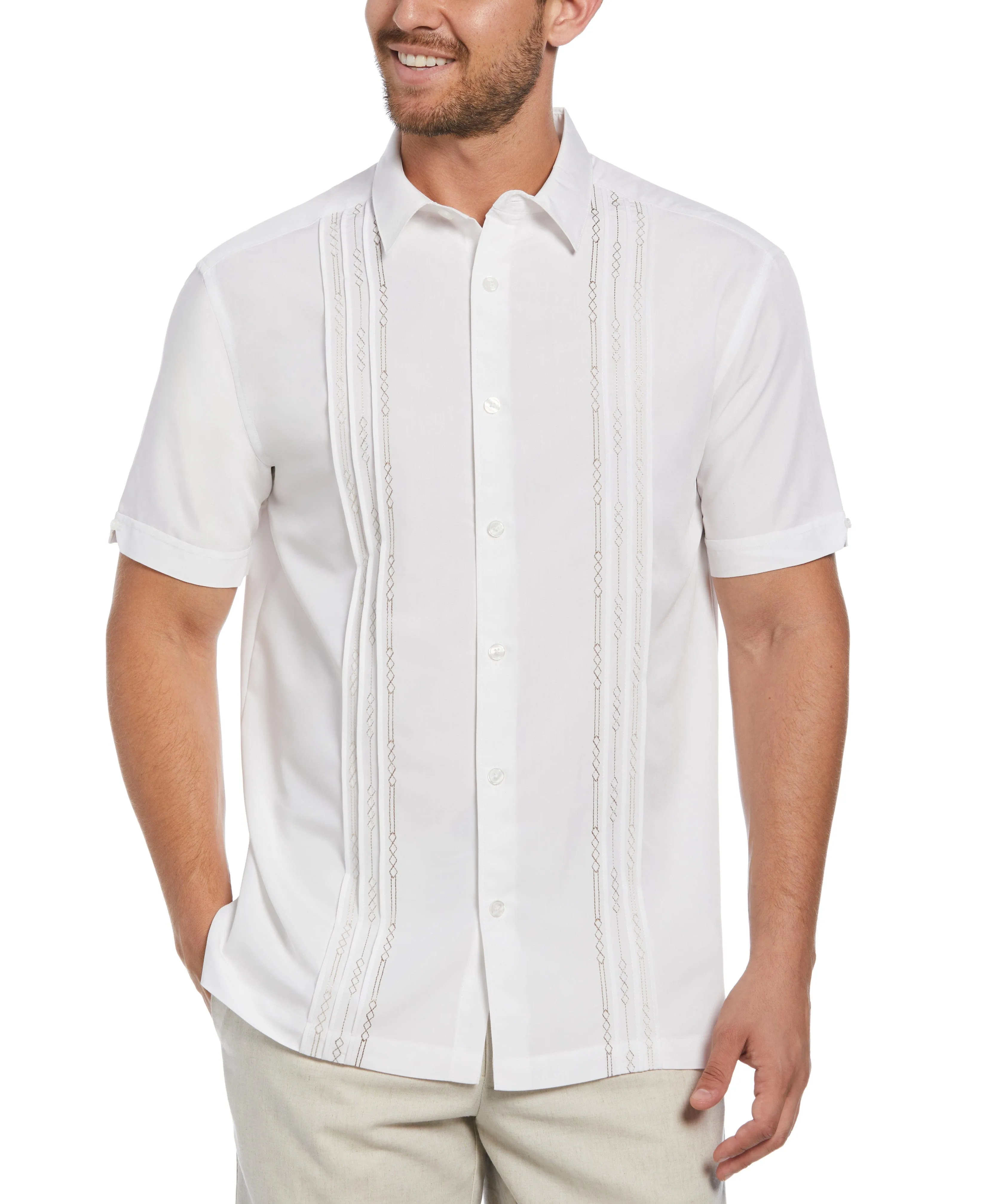 Big & Tall Geo Embroidered Panel Shirt