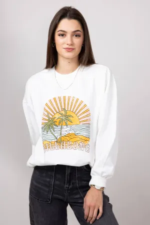 Billabong Island Life Fleece Sweatshirt for Women in White | 24B464405-SCS