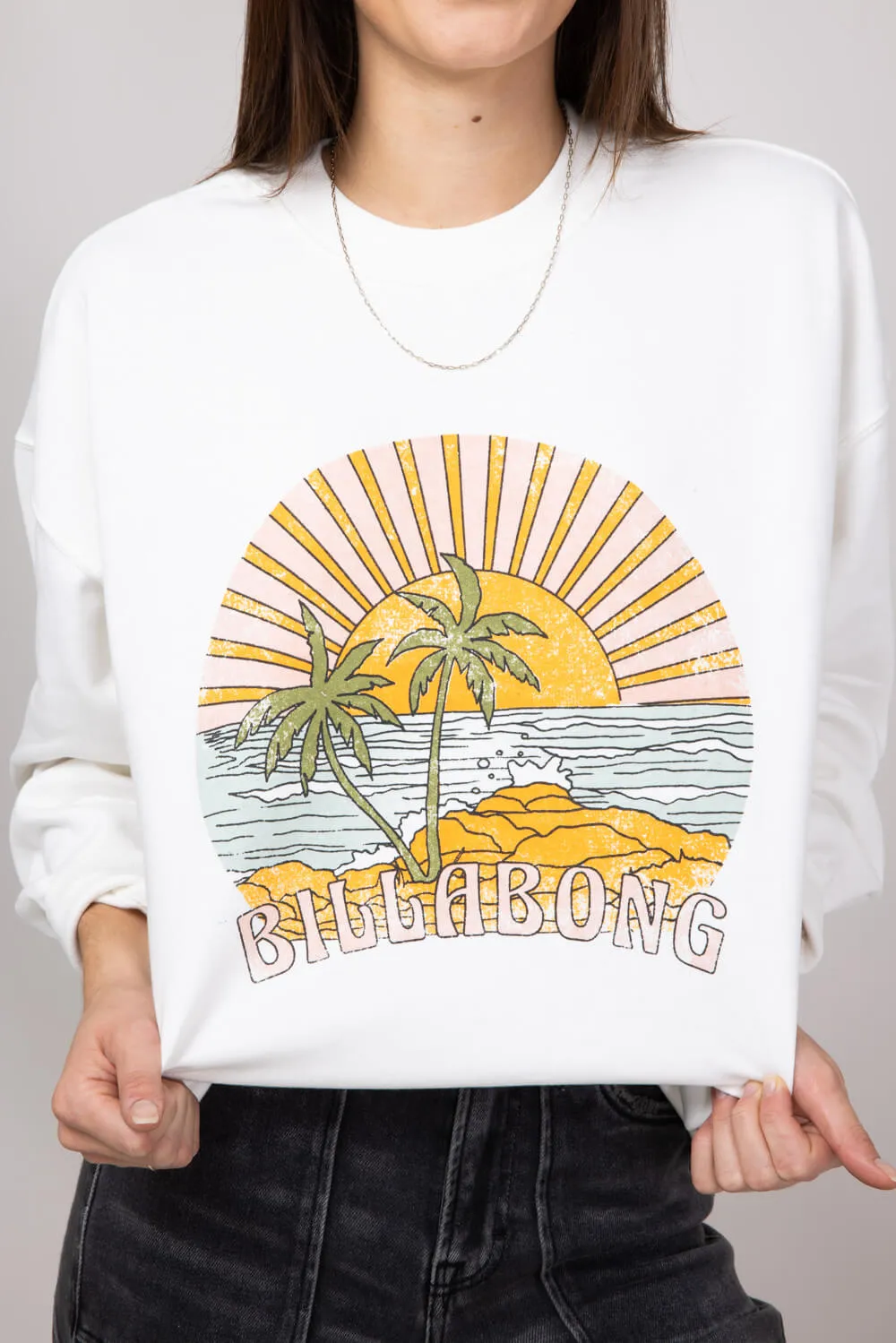 Billabong Island Life Fleece Sweatshirt for Women in White | 24B464405-SCS