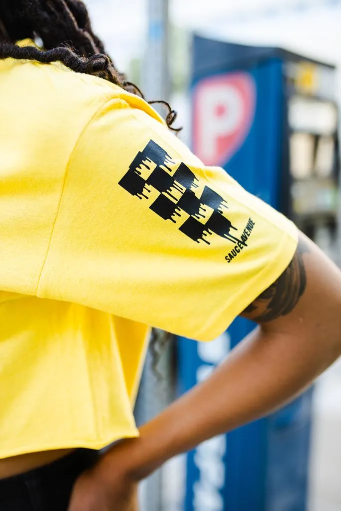 Black Drippin (S) | Lemon Tee (Solid Checkered Drippin Sleeves)