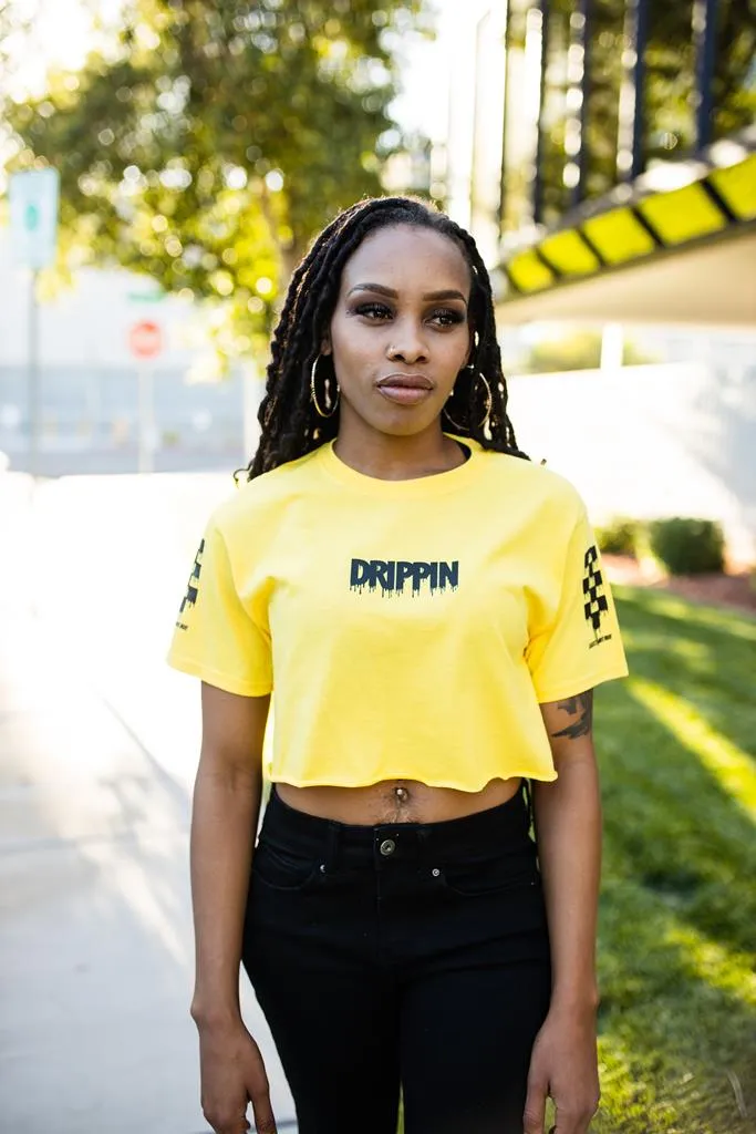 Black Drippin (S) | Lemon Tee (Solid Checkered Drippin Sleeves)