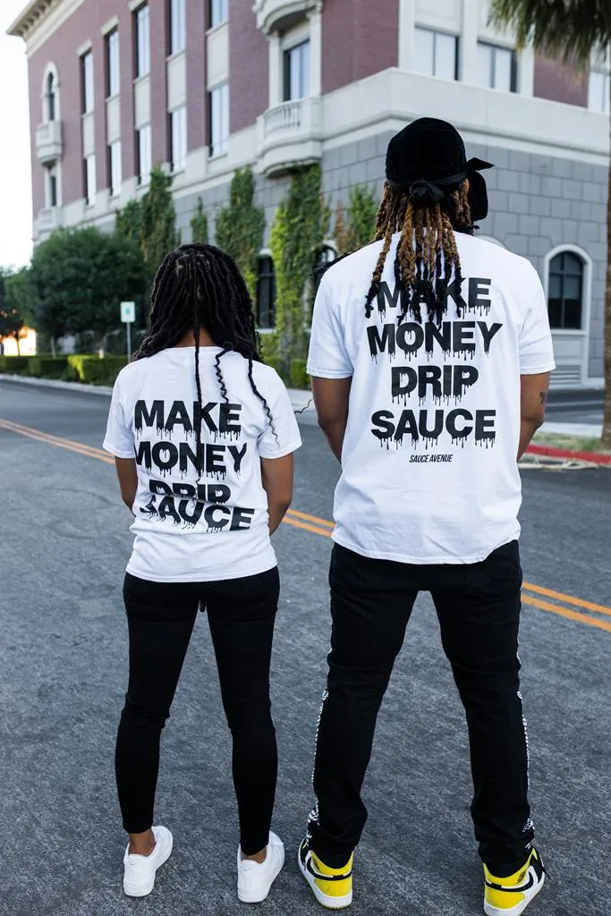 Black Make Money Drip Sauce | White Tee