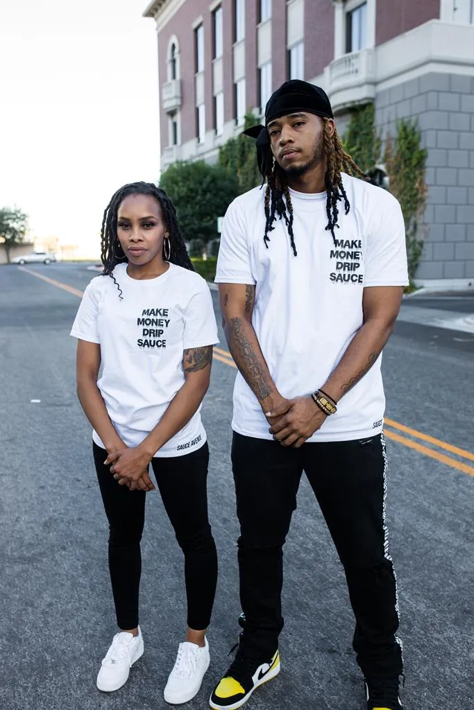 Black Make Money Drip Sauce | White Tee