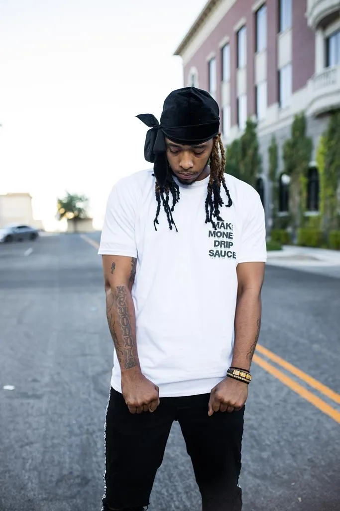 Black Make Money Drip Sauce | White Tee