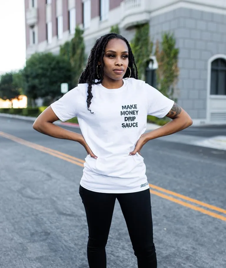 Black Make Money Drip Sauce | White Tee