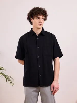 Black Plain Cotton Shirt