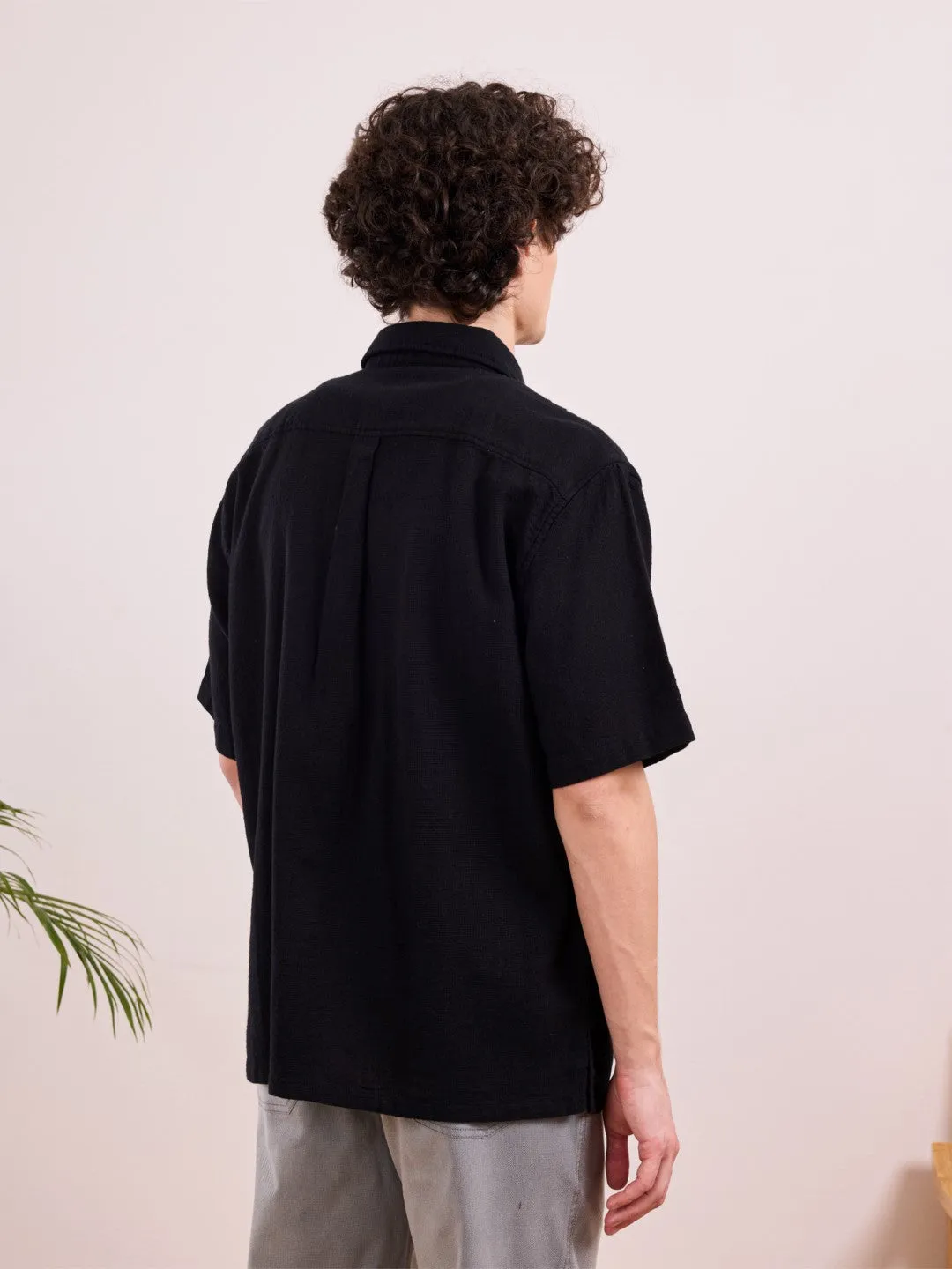 Black Plain Cotton Shirt